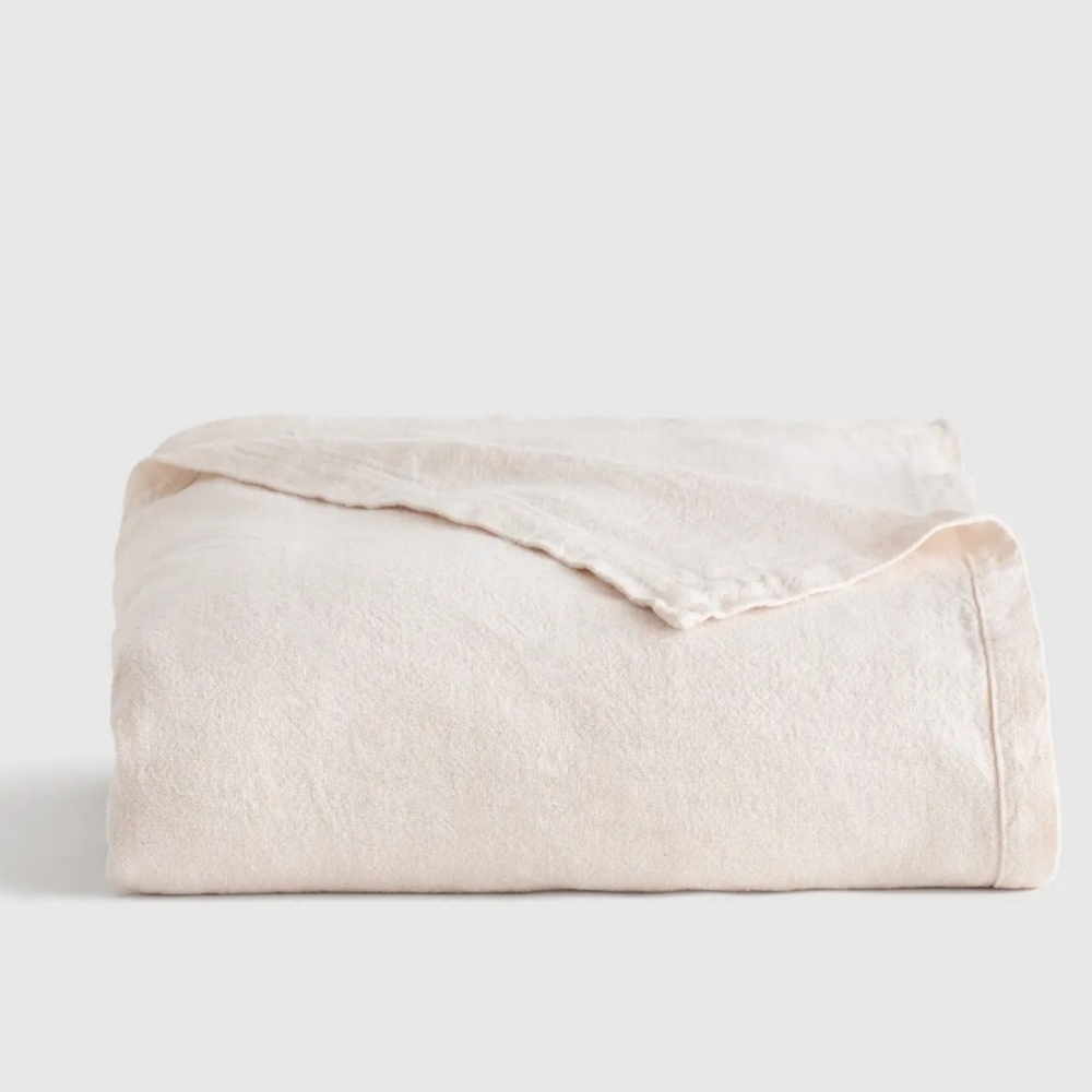 Quince Soft Ivory Throw Blanket